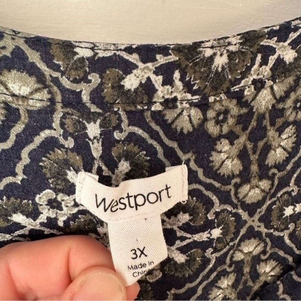 3/$20 💥 Westport Women's Paisley Floral Peasant Top Flowy V-Neck Boho Indie 3X - Picture 12 of 16